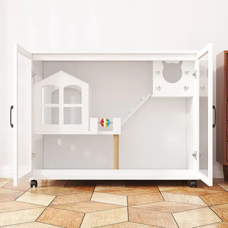 Can Customize Factory Wholesale Luxury Wooden Cat House Large Cat Bed  Cat Hous Indoors