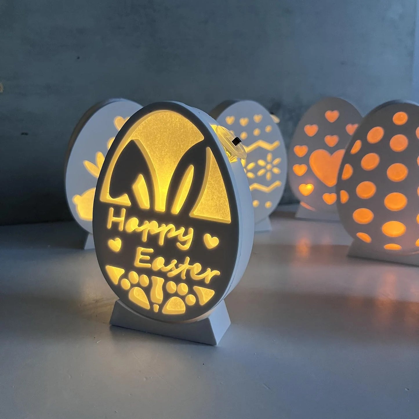 Easter Rabbit Egg Splicing silicone mold Concrete Cement Gypsum Plaster Molds Bunny Hollow Heart Flower Decoration Craft