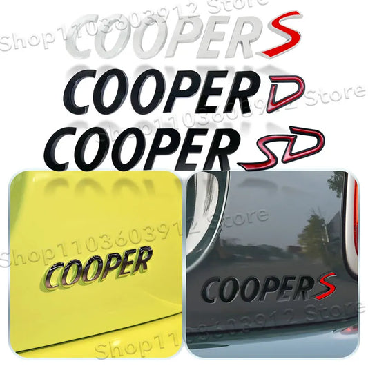 3D Metal Car Styling Cooper S/Cooper D/Cooper SD Emblem Side Fender Rear Tail Trunk Sticker For Mini JCW Clubman R55 R56 R60 F55