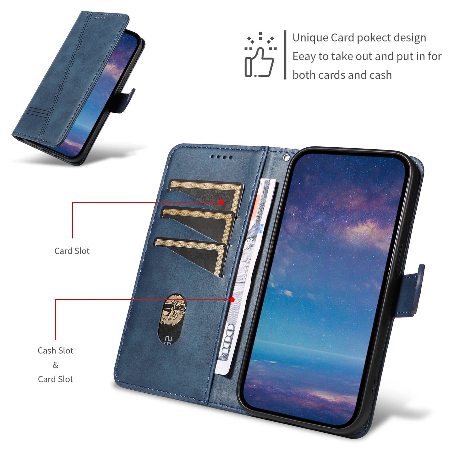 Wallet Magnetic Flip Leather Case For Huawei Mate 60 Pro Plus 20 10 Lite P70  P30 P20 P10 P9 P8 Nova Y90 Y70 3 12 SE 4G P Smart