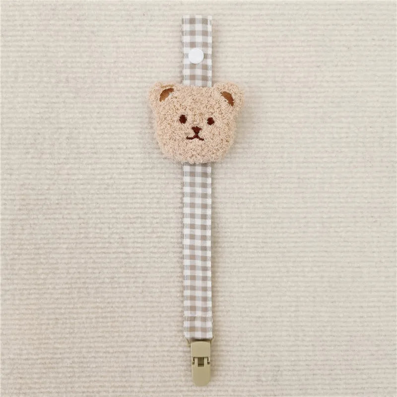 Cute Bear Baby Pacifier Clip Chain Dummy Holder Soother Pacifier Clips Strap Nipple Holder Infant Feeding Babies Accessories