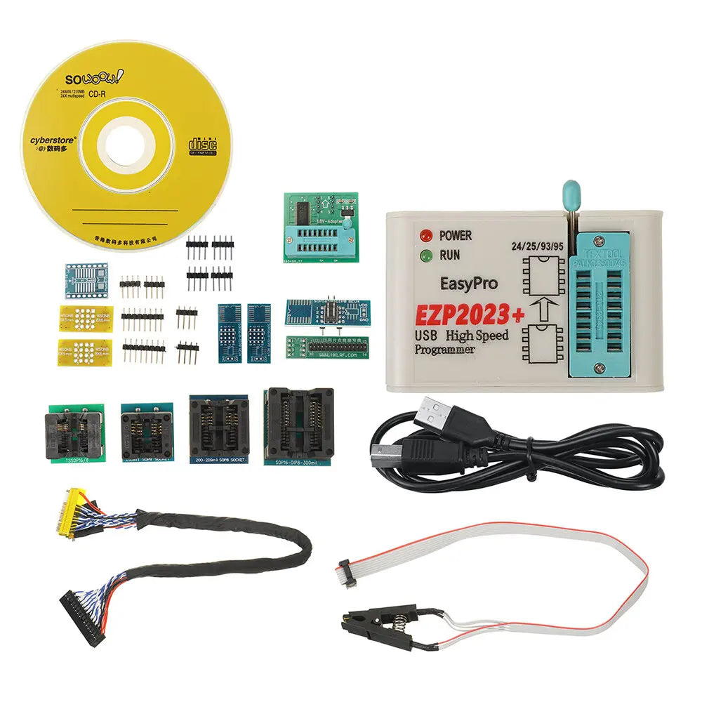 EZP2023 High-Speed USB SPI Programmer+12 Adapters Support 24 25 26 93 95 EEPROM 25 Flash Bios Chip Better Than EZP2019
