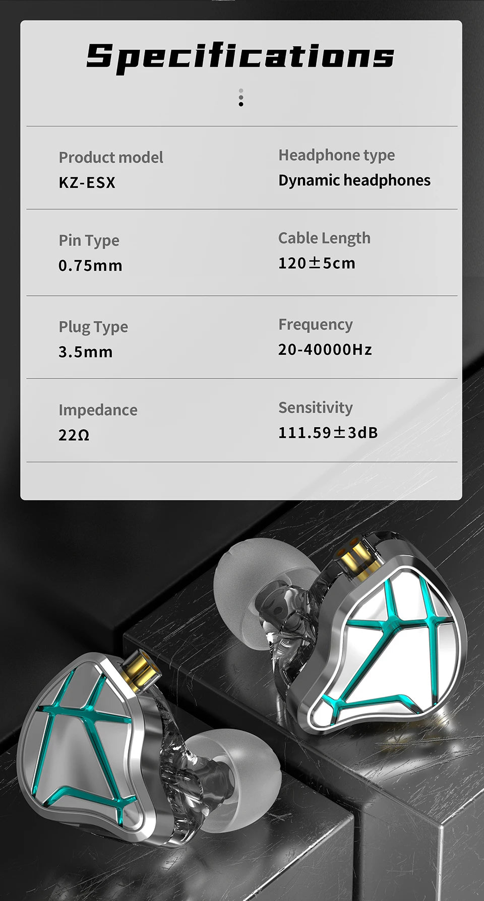 KZ ESX Metal Wired Earphone Noise Cancelling Headset Sport Earbuds In Ear Monitor HiFi Best Headphone With Microphone Gaming