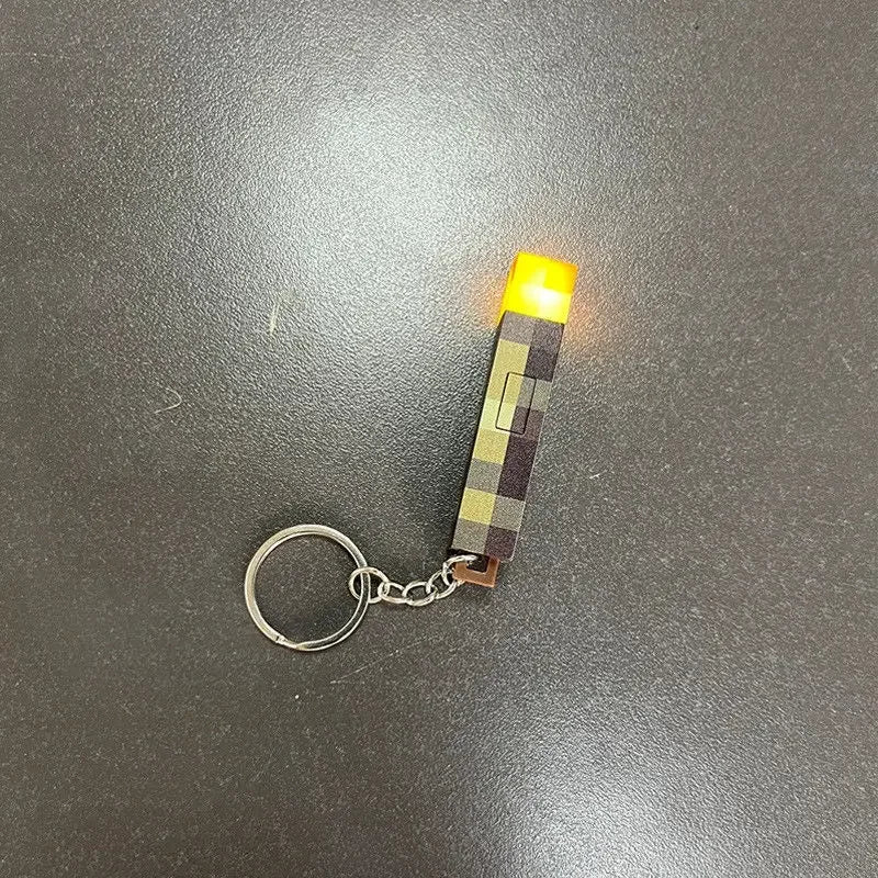 Minecraft Gaming Theme Surrounding Torch LED Light USB Rechargeable Mini Torch Keychain Backpack Pendant Children Gifts