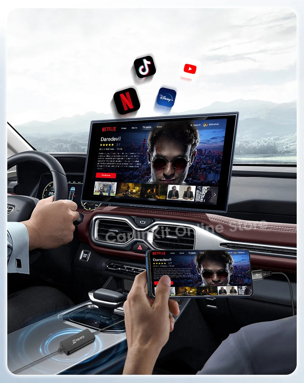 Carlinkit Wired/Wireless CarPlay Wireless Android Auto Dongle Mirror For Modify Android Screen Car Ariplay  Smart Link IOS 14 15