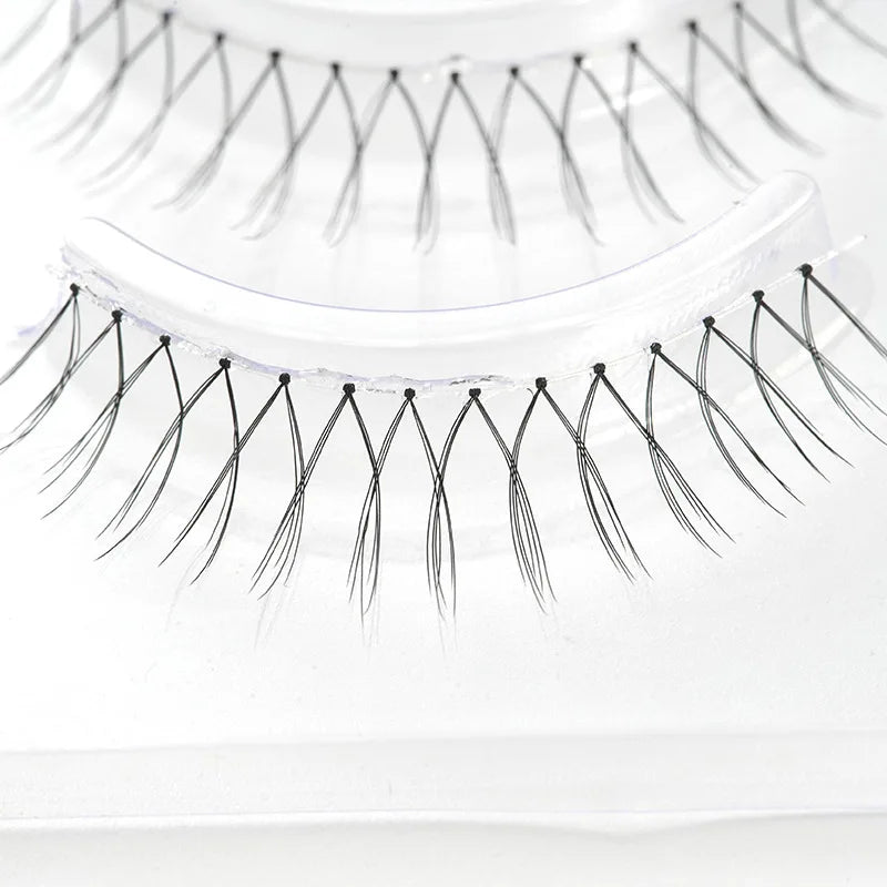 MIAOJIE Korean Fake Eyelashes Kpp Natural Transparent Stem Eyelashes U-shaped Handmade Lashes Beginner Makeup Tools A Type