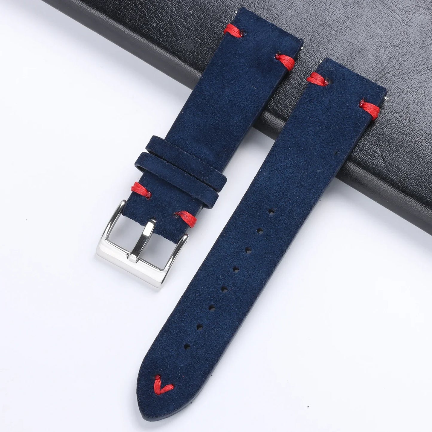 Soft Suede Watch Band 18mm 20mm 22mm Leather Strap Brown Blue Black Belt Replacement for Seiko Quick Release Men Women Bracelet