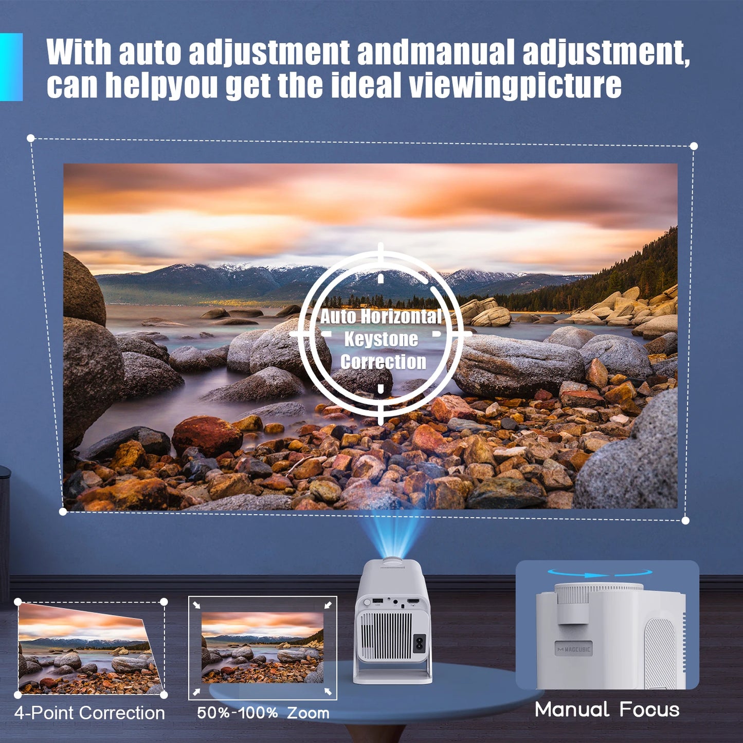 Magcubic Netflix Officially Licensed Android 13 HY320 NTV Mini Projector With Amlogic S950D4 1080P 500ANSI Dual WiFi BT5.2 Voice