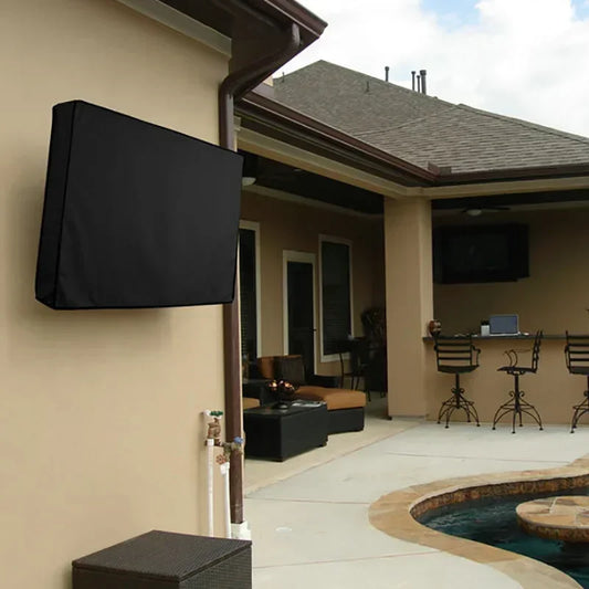 Outdoor TV Screen Dust Cover Black LCD Television Set Water Dust Resistant Protect Bag 24" 38" 42" 48" 52" 65inch