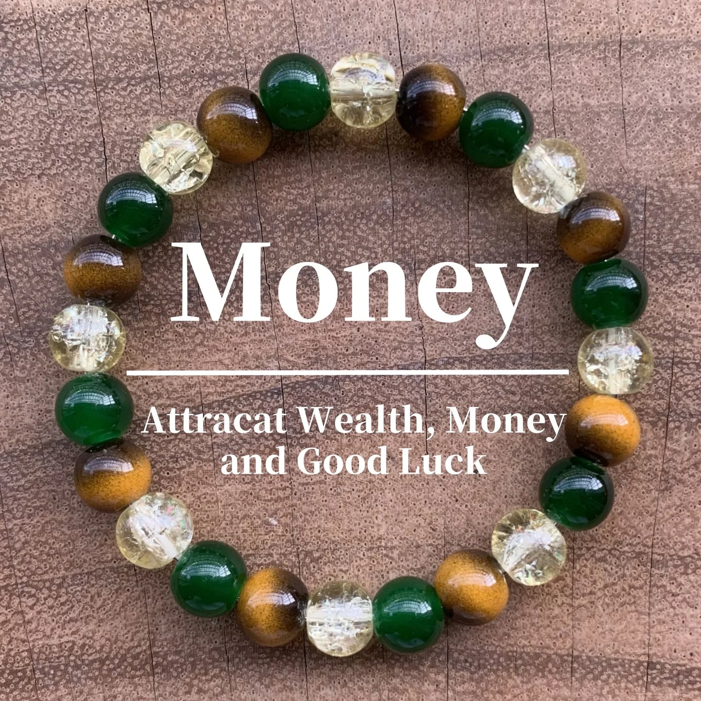 Handmade Tiger Eye Stone Beaded Elastic Bracelet Green Dongling Cross-Border Bestseller Jewelry Accessories from China