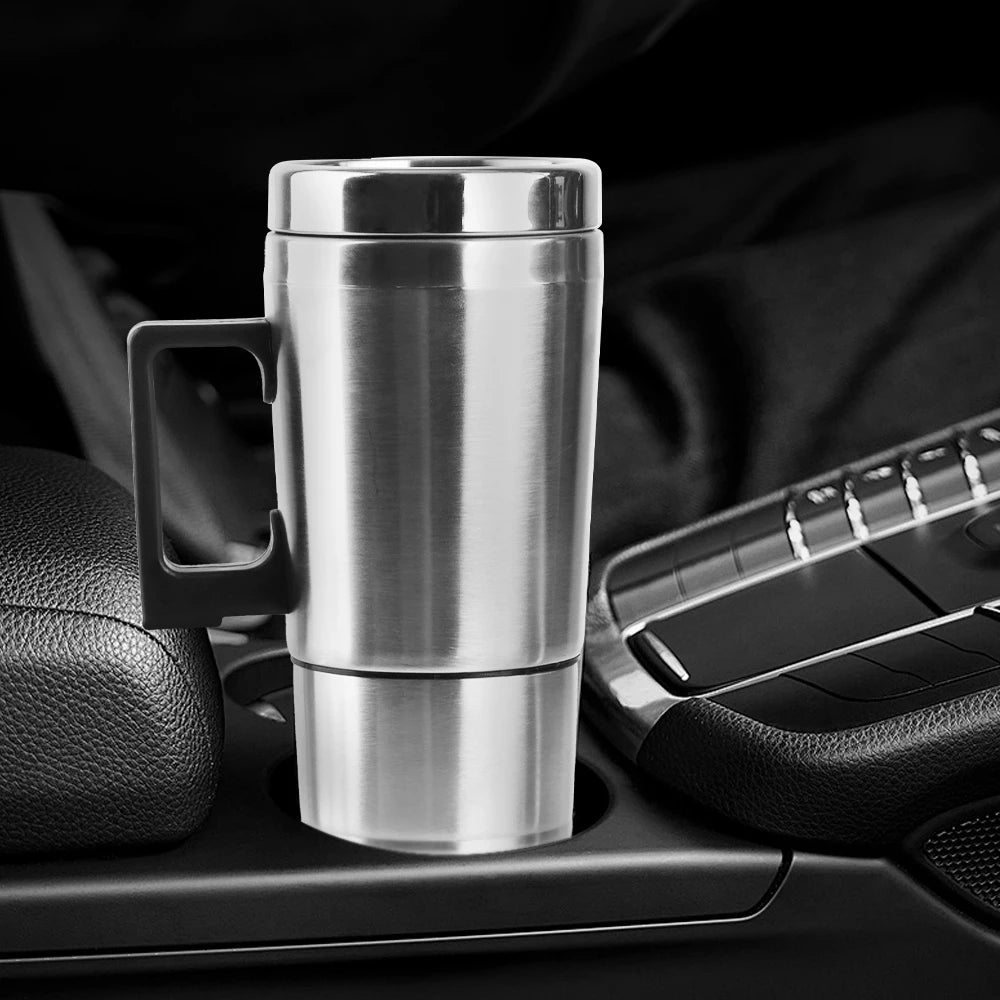 Vehicle Heating Cup Electric Heating Car Kettle 12V/24V 300ml Camping Travel Kettle Stainless Steel