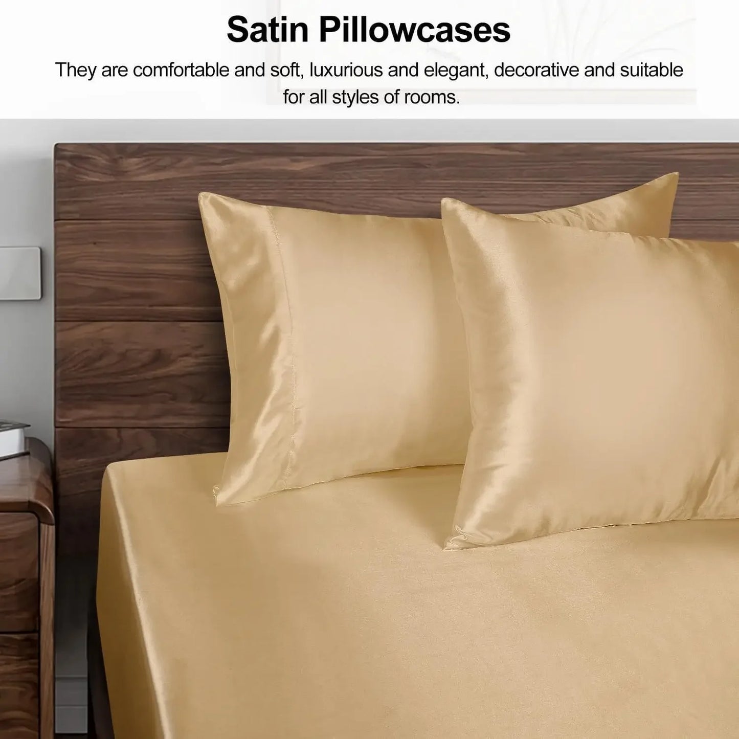 1PC Satin Pillowcase for Hair Similar to Silk Pillow Cases for Skin, Silky & Soft Pillow Covers, Gifts for Her or Him