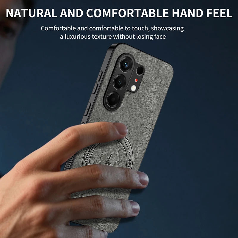 For Tecno Camon 50 4G Vintage Business Phone Case Cover Sheepskin Leather Magnetic Case Wireless Case for Tecno Camon 50 Pro 4G