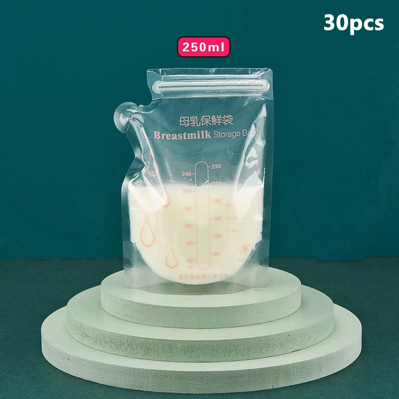 30Pcs  Breast Milk Storage Bags with Marker Pen Disposable Small Capacity Milk Bags for Freezing and Storage Bag
