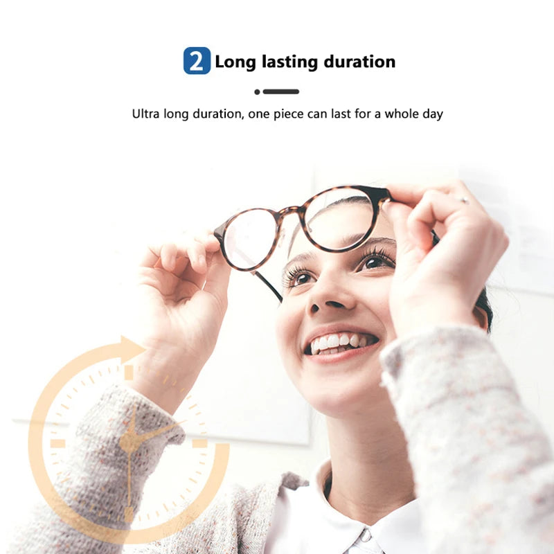 100Pcs/Box Glasses Cleaner Wet Wipe Disposable Anti Fog Misting Dust Remover Cleaning Lens Wipes Sunglasses Phone Screen