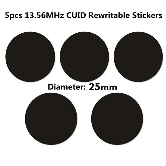 5/10/20Pcs IC CUID Android App MCT Modify 13.56MHz UID Changeable 1K S50 Tags Card Adhesive Sticker Keyfobs Block 0 Writable