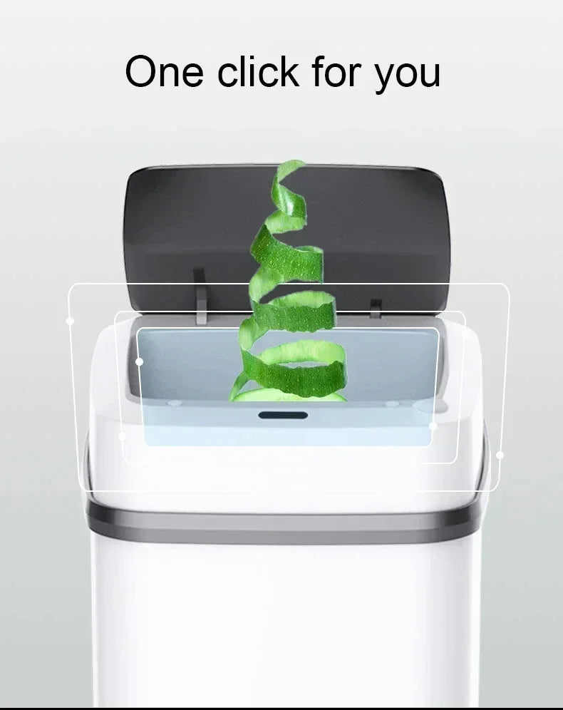 Hot Kitchen Trash Bin 13L Bathroom Touch Trash Can In The Toilet Smart Garbage Bucket Waste Bins Dustbin Smart Trash Can Kitchen