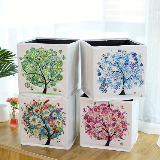 1 Piece Alloy 5D Diamond Painting Folding Storage Box for Home Closet Cabinets Bedroom Toy Clutter Organizer