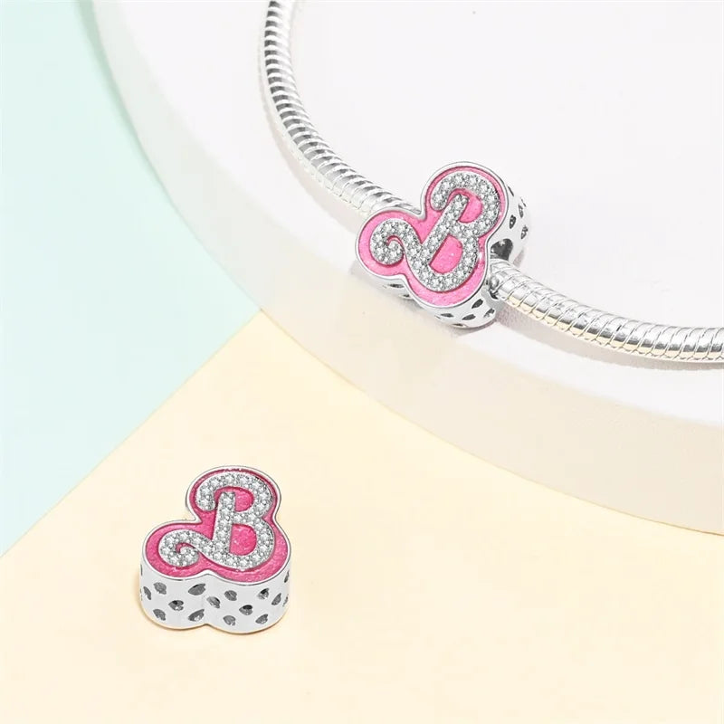 925 Sterling Silver Princess Powder Series Exquisite Daily Bow Sweet Charms Beads Fit Pan Original Bracelets DIY Jewelry