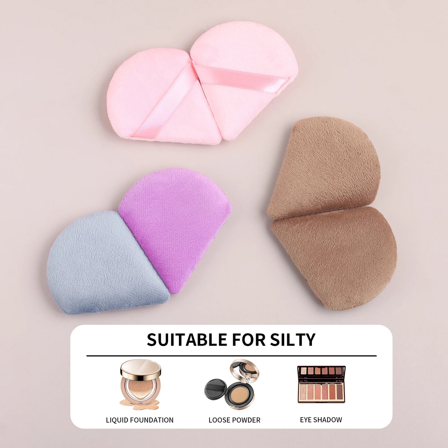 Powder Puff,10Pcs Daily Triangle Double layer sponge Reusable Cosmetic powder puff For Makeup, Foundation