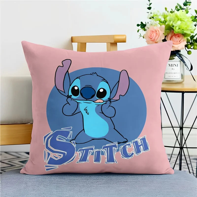 Stitch pillowcase cute cartoon anime peripheralsBedroom Sofa Decorative Cushion Cover With Zipper Soft Cushion Cover
