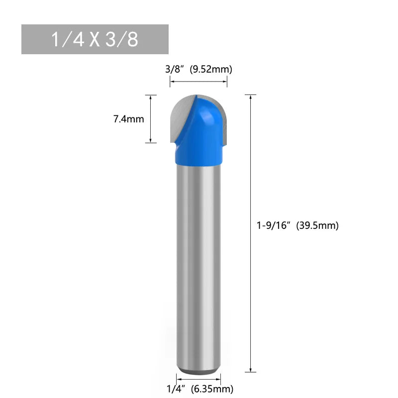 Round Bottom Over Nose Router Bit CNC 6mm Router Bit Set Carbide Ball End Mill 6mm 8mm for Wood Woodworking