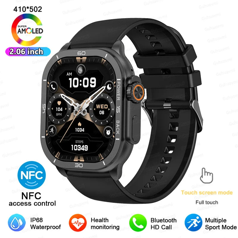 2025 New 49mm Smart Watch Men Women NFC Smartwatch BT Call Waterproof Wireless Charging AMOLED Screen Watch Ultra2 For Apple IOS