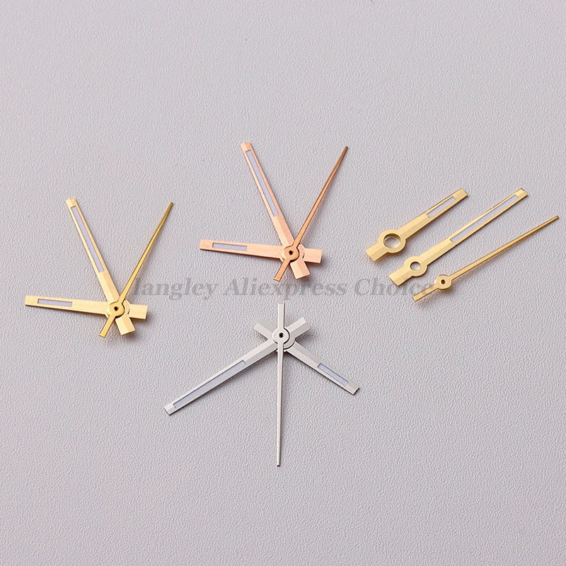 Silver Needles NH35 NH36 Watch Aiguille Hands C3 Super Lume Pointer Baton Style Datejust Hands Polished for Automatic Movement