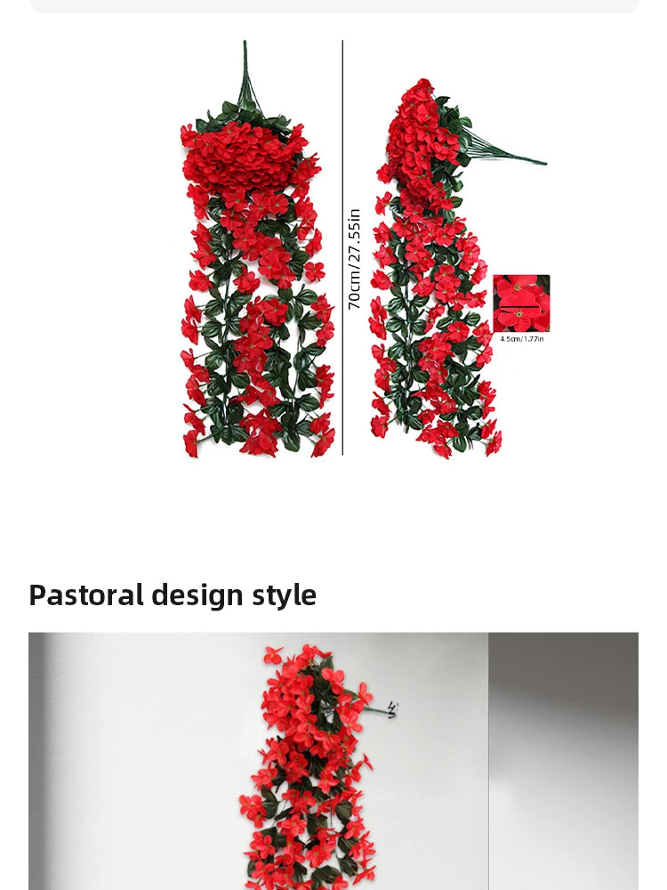 75CM Violet Artificial Flower Party Decoration Simulation Valentine S Day Wedding Wall Hanging Basket Flower Orchid Fake Flower