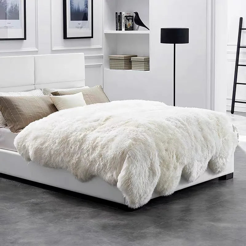 Natural Australia White Wool Comforters Real Sheepskin Mattress Bedroom Blankets For Bedding 2022 Winter