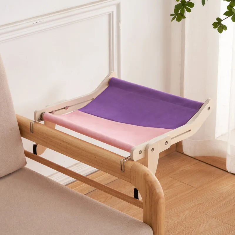 Hanging Pet Cat Bed Window Hammock Sofa House Furniture Kitten Indoor Washable Removable Seat Wooden Sleeping Bed Perch Shelves