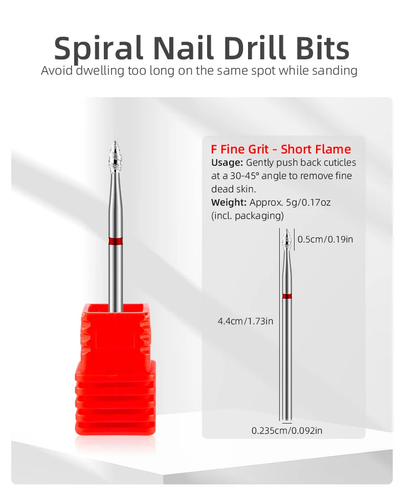 Tornado Diamond Nail Drill Bits Spiral Drill Milling Cutter For Manicure Electric Machine Accessory Nail File Gel Remover Tool