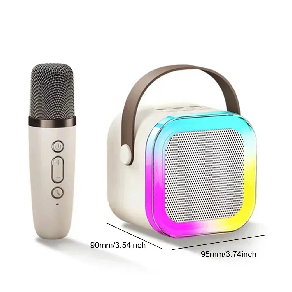 K12 Bluetooth Karaoke Machine Portable  5.3 PA Speaker System with 1-2 Wireless Microphones Home Family Singing Children's Gifts