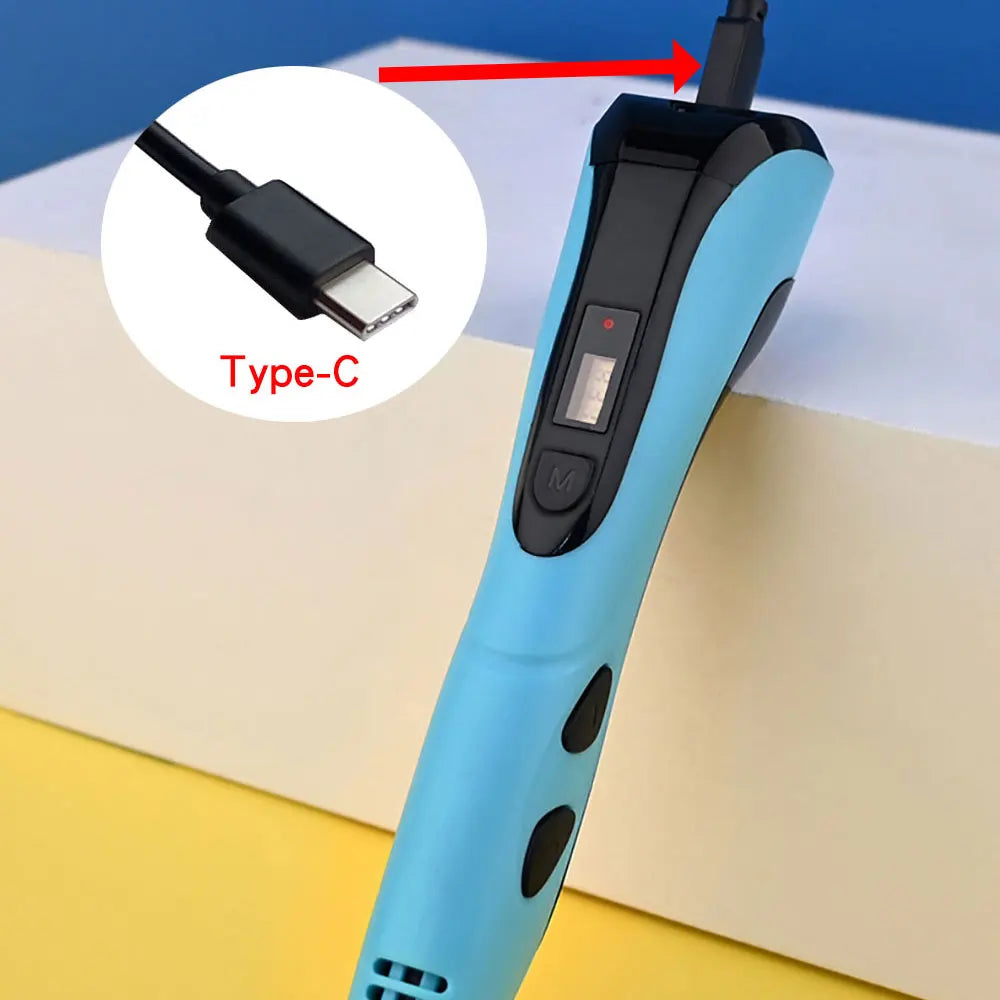2024 New 3D Printing Pen 3D Pen for Children with Power Adapter 50M PLA Filament Travel Case Birthday Christmas Gift for Kids