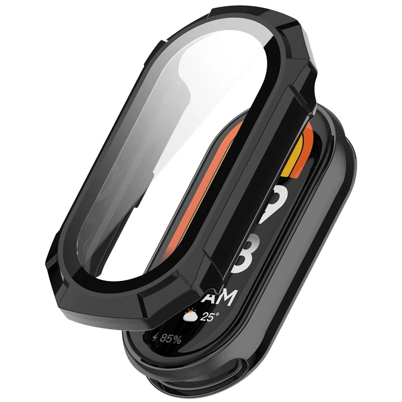 Case+Glass For Xiaomi Mi Band 9 Anti-scratch Protective Cover All-around PC Screen Protector Bumper for Mi Band 9 Cover Shell