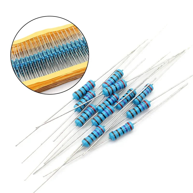 300/600PCS 30 Kinds 1/4W Resistance 1% Metal Film Resistor Kit with Box 1K 10K 100K 220ohm 1M Resistors