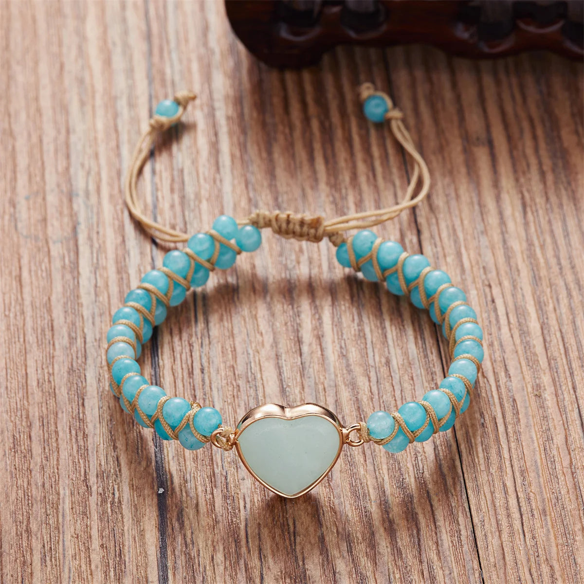 Handmade Natural Stone Bracelet Women Fashion Heart Purple Agates Beads Charm Braided Bracelets Boho Yoga Wrap Bangles Jewelry