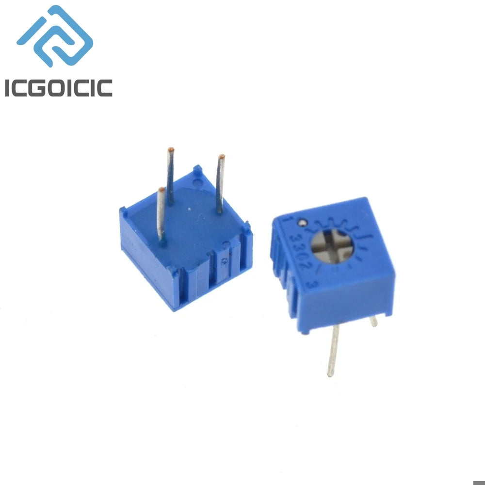 10pcs 3362P Series Resistance 101 201 501 102 202 502 103 Trimpo Trimmer Potentiometer 3362 500R 1K 2K 5K 10K 20K 50K 100K