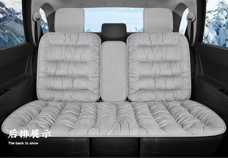New car seat cushion single piece backless, autumn and winter universal plush anti slip cushion, warm pad three piece set