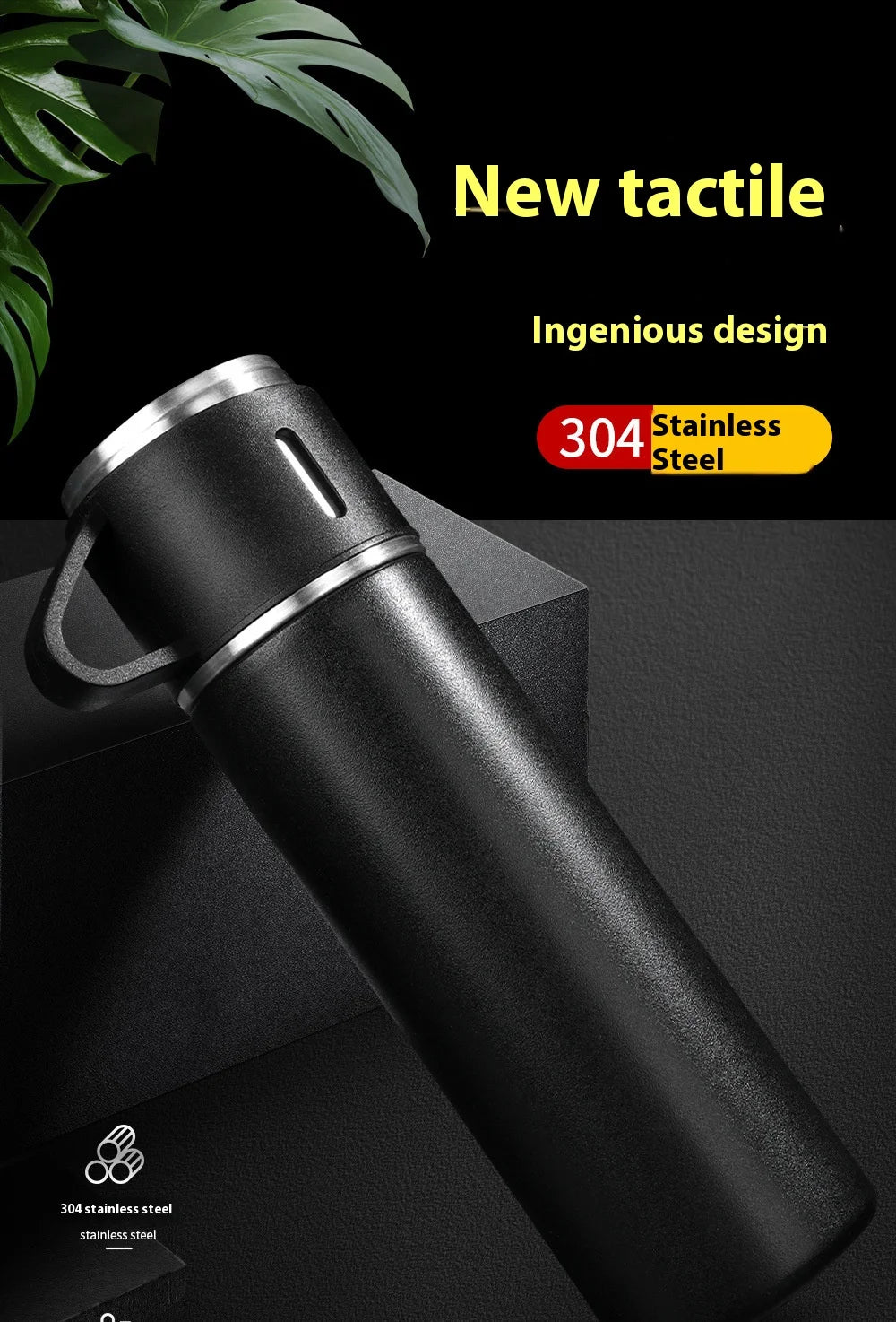 500ML 304 Stainless Steel Vacuum Thermos Gift Set Office Business Style Cup Thermos Portable Flask Thermos Flask
