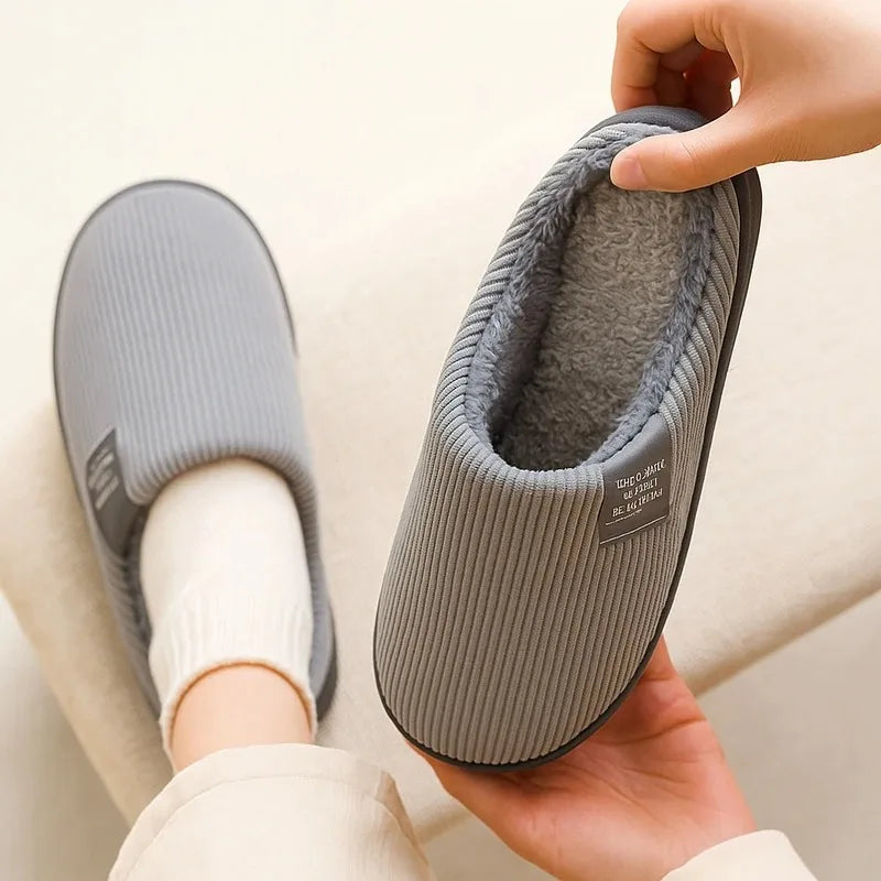 Women's Men's Plush Anti-Slip Thermal Indoor Outdoor House Slippers Winter Warm Soft Sole Home Comfort Casual Shoes