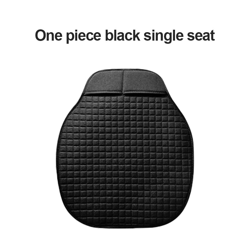 Flax Car Seat Cover Four Seasons Front Rear Linen Fabric Cushion Breathable Seat Protector Mat Pad for Auto Interior Accessories