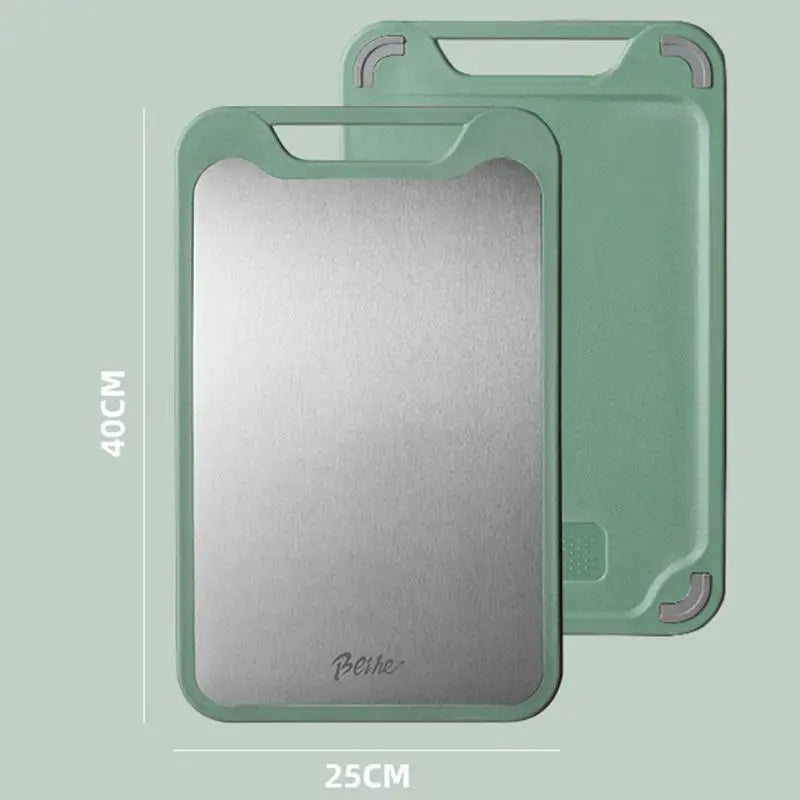 Double-sided Multifunctional Cutting Board Vegetables And Meat Chopping Cutting Board Two Sides Stainless Steel Plastic