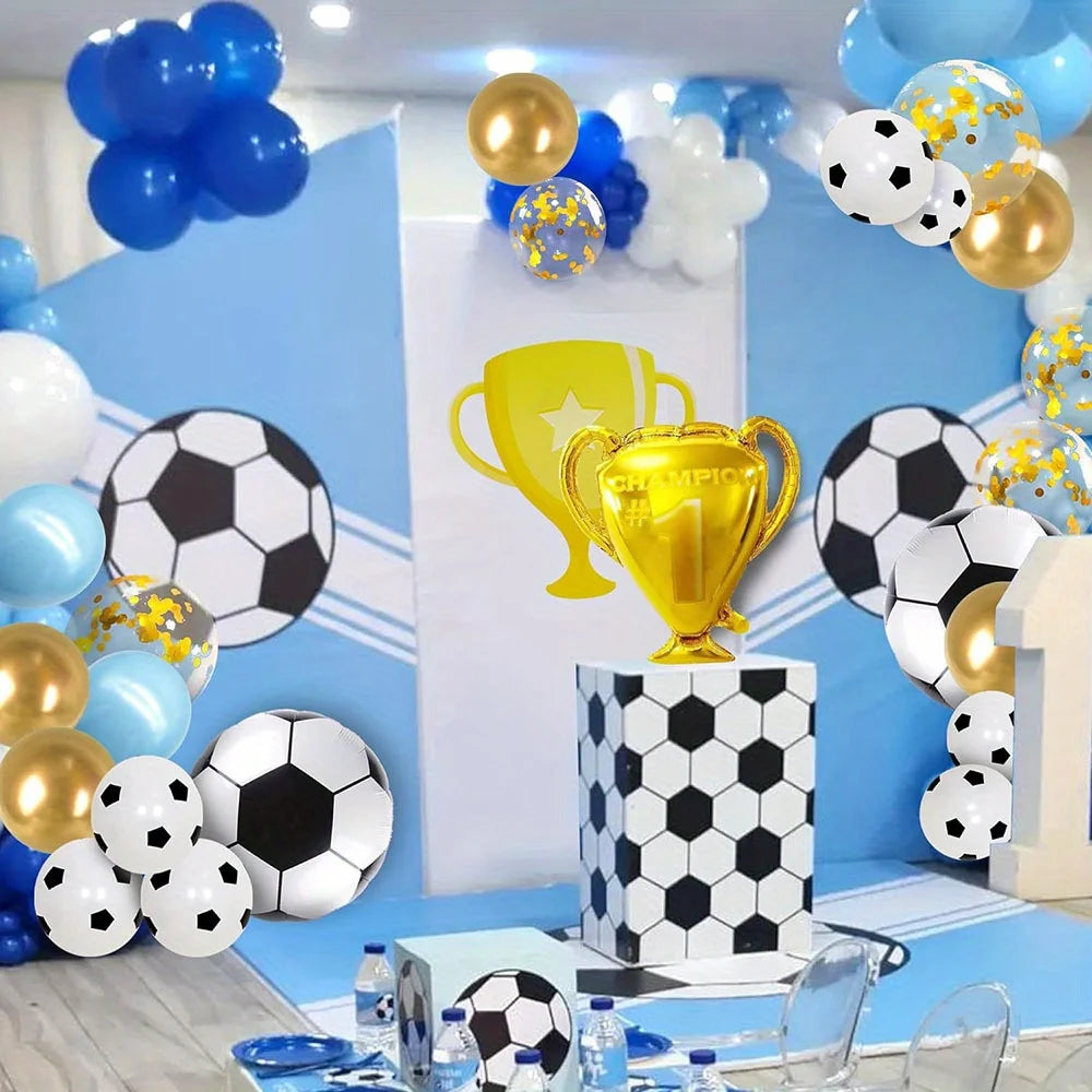 141pcs Football Themed Balloon Garland Arch Kit,suitable for Football Game Events,birthday Parties,anniversary Celebrations, Etc