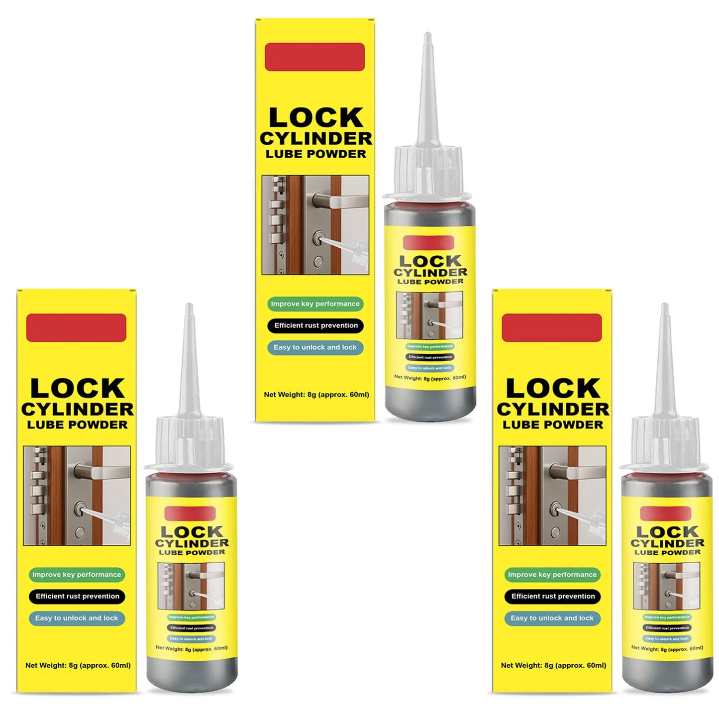 Graphites Lock Cylinder Lubricant Powder,Powdered Lock Cylinder Lubricant,Anti-Rust Lock Cylinder Lubricant For Outdoor Use