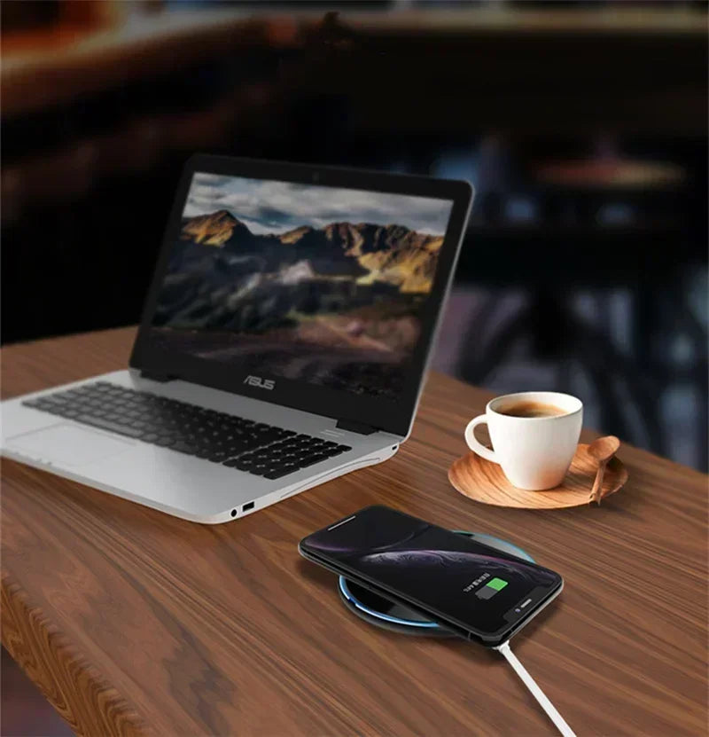 100W Metal Wireless Charger Pad Led Light for iPhone 16 15 14 13 12 Pro Max Samsung Xiaomi Mini Fast Wireless Charging Station