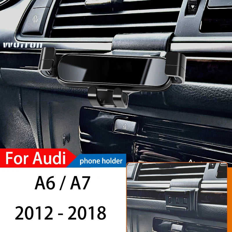 Car Phone Holder For Audi A6 A7 2012-2022 C7 C8 PS Special Gravity Navigation Mobile Phone Bracket 360 Degree Rotating Stand