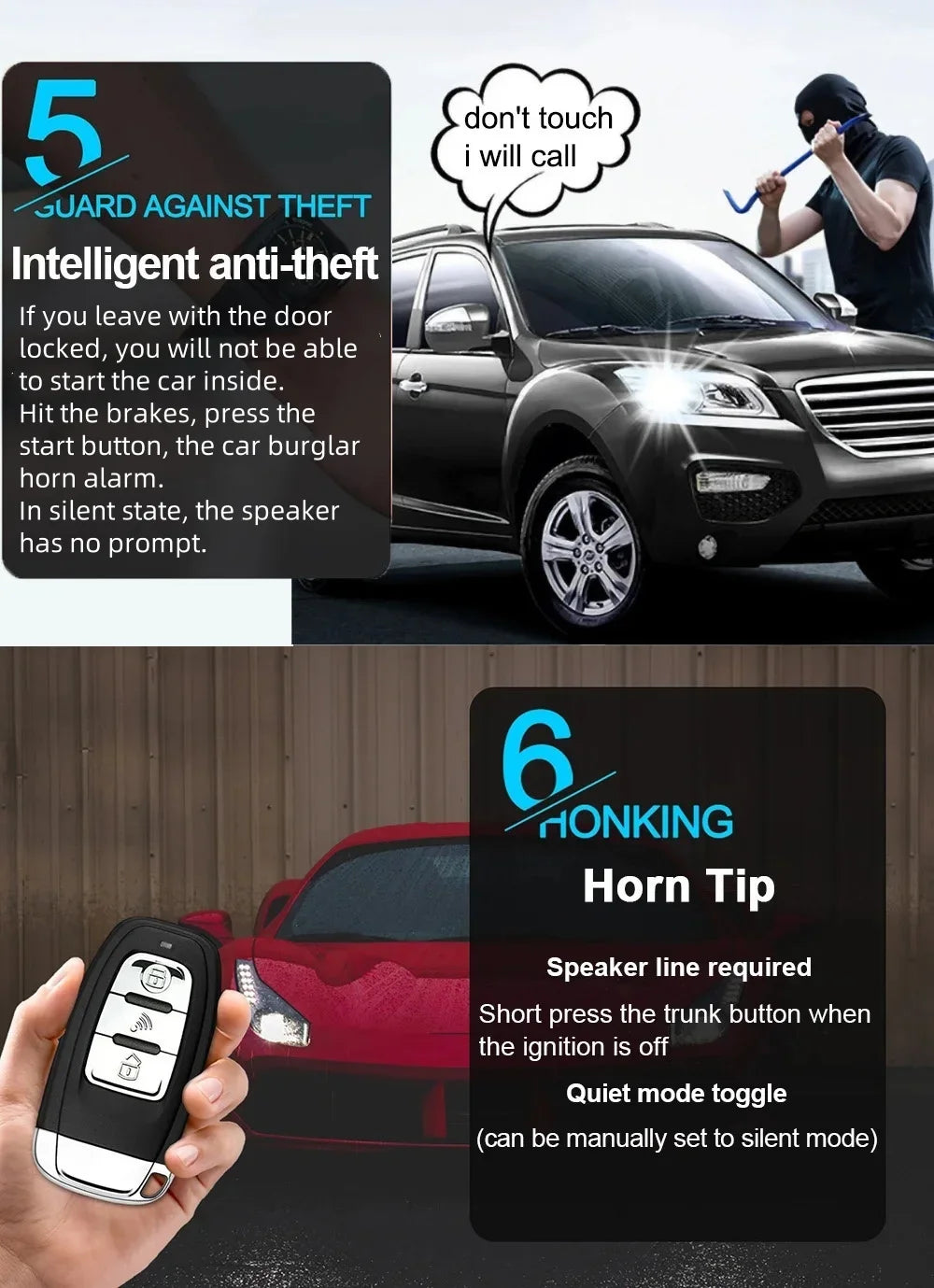 Car Keyless Start System One-touch Start/stop Cell Phone APP Bluetooth Control Keyless Entry Sensor Window Closing Output