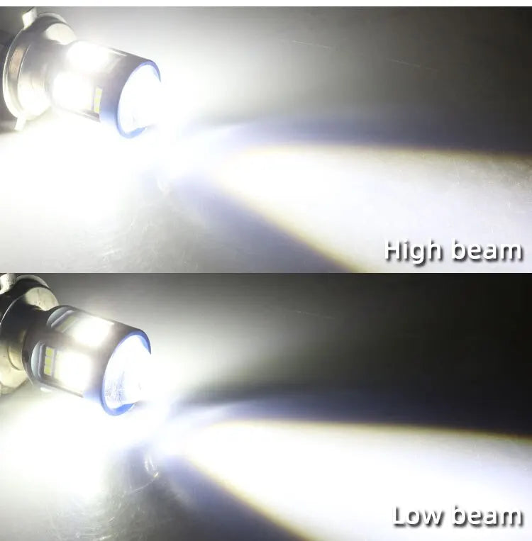 H4 H6 BA20D LED Motorcycle Light Bulb LED Fisheye Lens Dual Color White Yellow CSP Chip Motorbike Headlight Scooter Fog Lamp