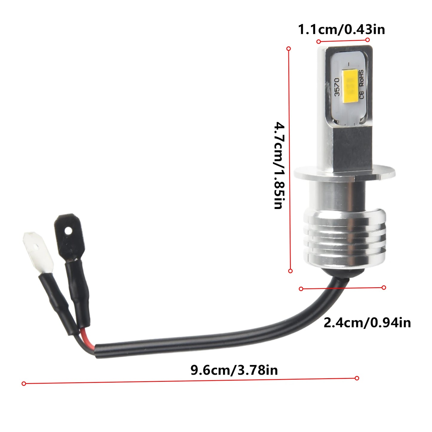 2Pcs H3 Car LED Fog Light Bulb Conversion Kit Super Bright Yellow DRL Lamp 3000K 80W 50000H 2000LM Auto Beam Fog Lamp